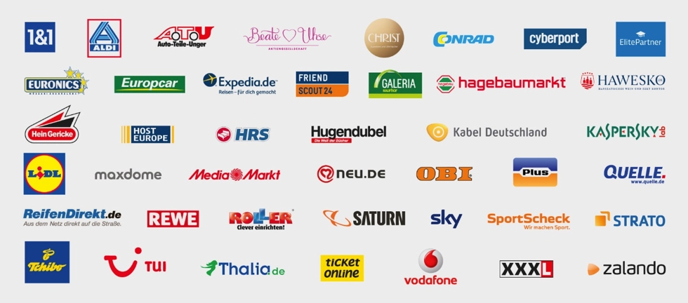 Logos der Cashback-Unternehmen